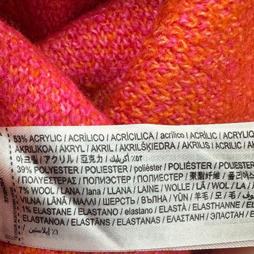 Mango Knitted Cardigan with Jewel Button Women's XL Pink Orange Geometric NWT - Picture 6 of 6